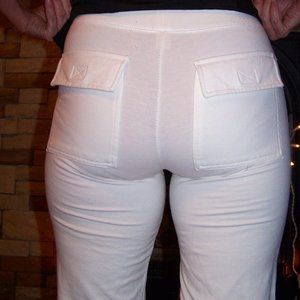 DOUBLE HEART  /   CREAM STRETCH DRESS PANTS